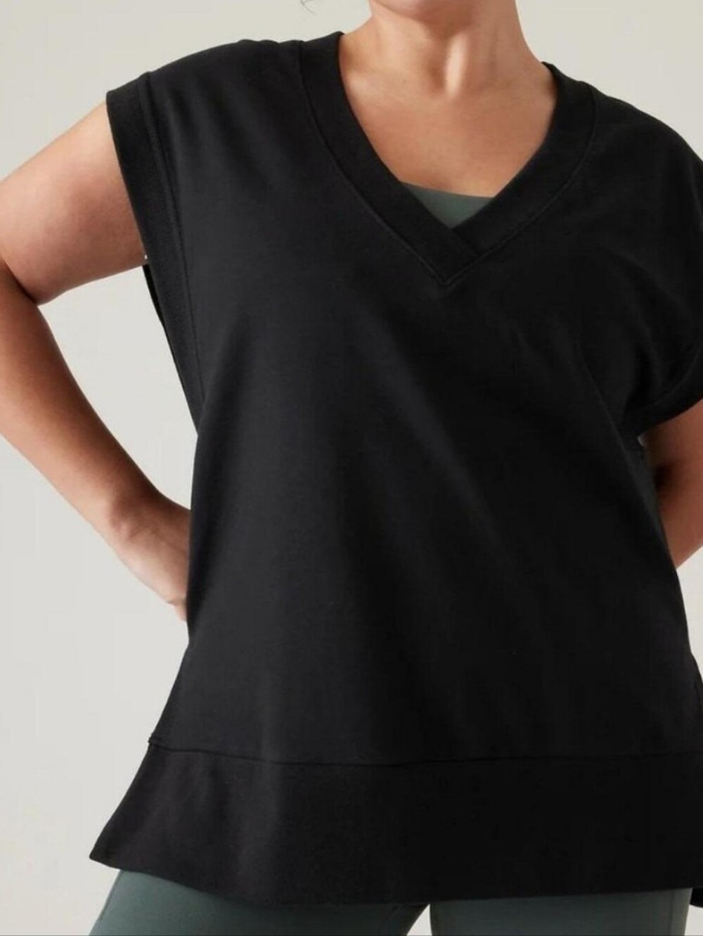 Athleta Black V-Neck Sleeveless Women's Top 2x